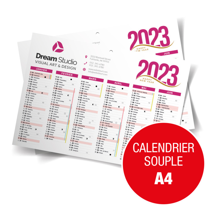 Calendriers Souples A4