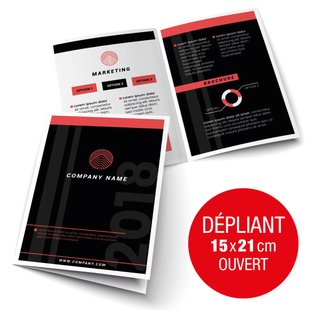Dépliant 15 x 21 cm Ouvert